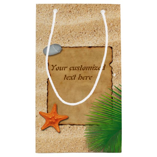 Perkament op Zandachtergrond - Kleine geschenkzak Klein Cadeauzakje (Achterkant)