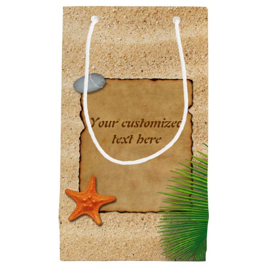 Perkament op Zandachtergrond - Kleine geschenkzak Klein Cadeauzakje (Voorkant)