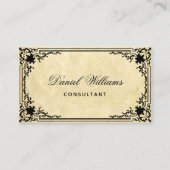  perkament Oud papier Elegant script QR-code Visitekaartje (Voorkant)