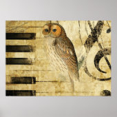 perkament ~ Owl op Piano Poster (Voorkant)