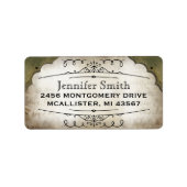  perkament papier script adreslabel etiket (Voorkant)