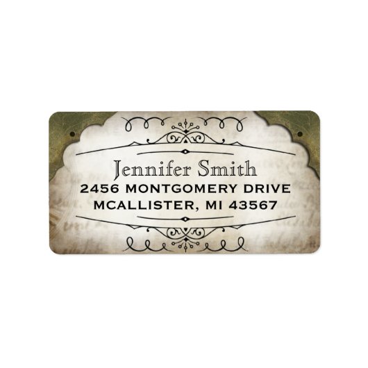  perkament papier script adreslabel etiket (Voorkant)