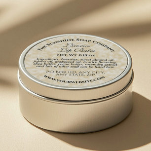 Perkament papier stijl lip balsem tin label