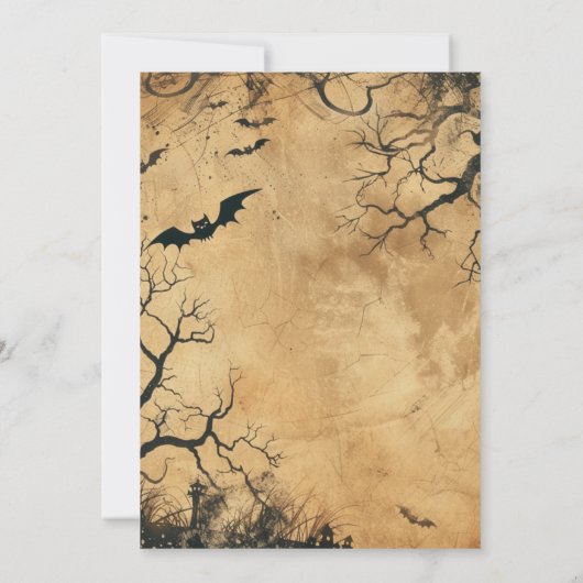 perkament papier vleermuizen enge Halloween parti Kaart (Achterkant)