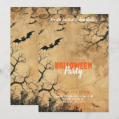 perkament papier vleermuizen enge Halloween parti Kaart (Voorkant / Achterkant)