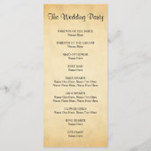 Perkament Patroon Ontwerp Trouwprogramma Programmakaart (Achterkant)