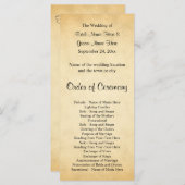 Perkament Patroon Ontwerp Trouwprogramma Programmakaart (Voorkant / Achterkant)