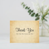 Perkament Patroon Ontwerp Wedding Dank u Briefkaart (Staand voorkant)