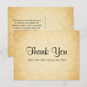 Perkament Patroon Ontwerp Wedding Dank u Briefkaart (Voorkant / Achterkant)