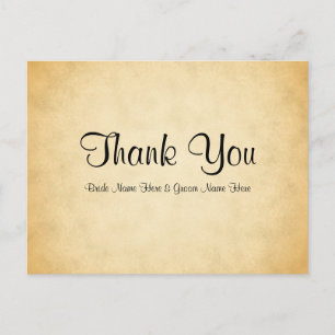 Perkament Patroon Ontwerp Wedding Dank u Briefkaart