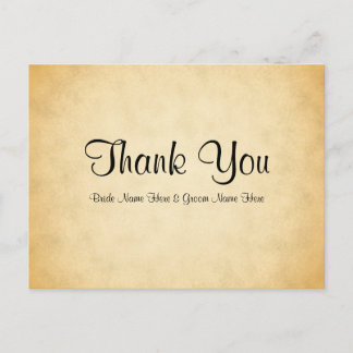 Perkament Patroon Ontwerp Wedding Dank u Briefkaart