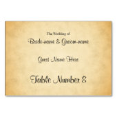 Perkament Patroon Ontwerp Wedding Place Cards Kaart (Achterkant)