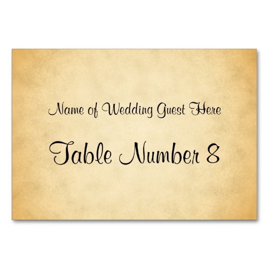 Perkament Patroon Ontwerp Wedding Place Cards Kaart (Voorkant)