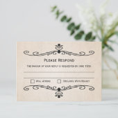  perkament RSVP Respons Wedding Kaart (Staand voorkant)