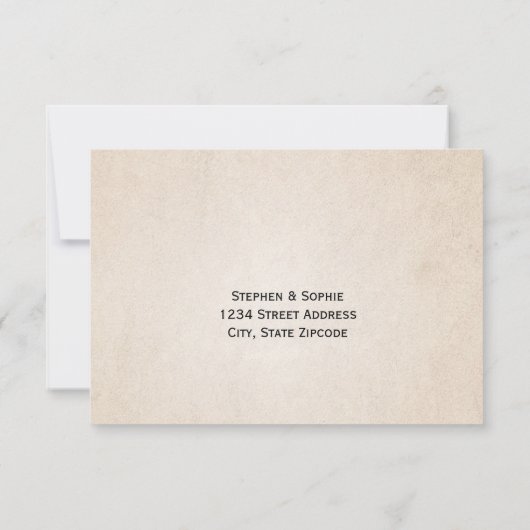  perkament RSVP Respons Wedding Kaart (Achterkant)