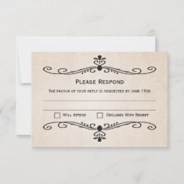 perkament RSVP Respons Wedding Kaart