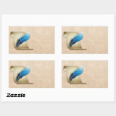 Perkament Scroll en Quill Rechthoekige Sticker (Vel)