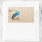 Perkament Scroll en Quill Rechthoekige Sticker (Tas)