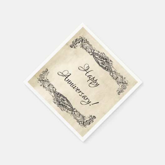  perkament Scrollwork Happy Jubileum Servet (Hoek)
