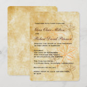 Perkament Sinaasappel bruin bladeren  herfst bruil Kaart (Voorkant / Achterkant)