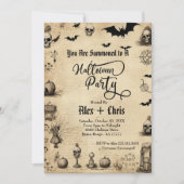  perkament volwassen gotische Halloween Party Kaart (Voorkant)