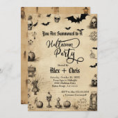  perkament volwassen gotische Halloween Party Kaart (Voorkant / Achterkant)