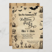 perkament volwassen gotische Halloween Party Kaart (Voorkant / Achterkant)