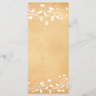  perkament White Vine Wedding Program Menu