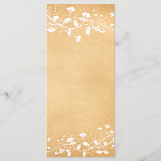  perkament White Vine Wedding Program Menu (Voorkant)