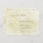 Perkamentblad bloeit op Bewaar de datum Aankondigingskaart (Voorkant / Achterkant)