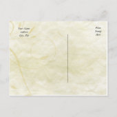 Perkamentblad bloeit op Bewaar de datum Aankondigingskaart (Achterkant)