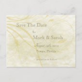 Perkamentblad bloeit op Bewaar de datum Aankondigingskaart (Voorkant)