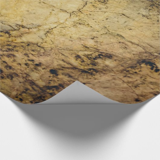 Perkamentgoud en bruin marmer cadeaupapier (Hoek)