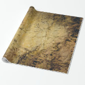 Perkamentgoud en bruin marmer cadeaupapier (Uitgerold)
