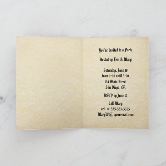 Perkamentproclamatie Scroll Je bent uitgenodigd (Binnen)