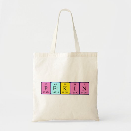 Perkin periodieke lijstnaam canvas tas (Voorkant)