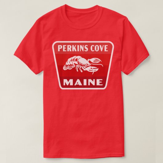 Perkins Cove Maine Retro Badge Rood T-shirt (Design voorkant)