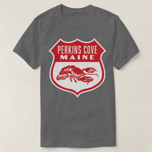 Perkins Cove Maine Retro Shield Rood T-shirt (Design voorkant)