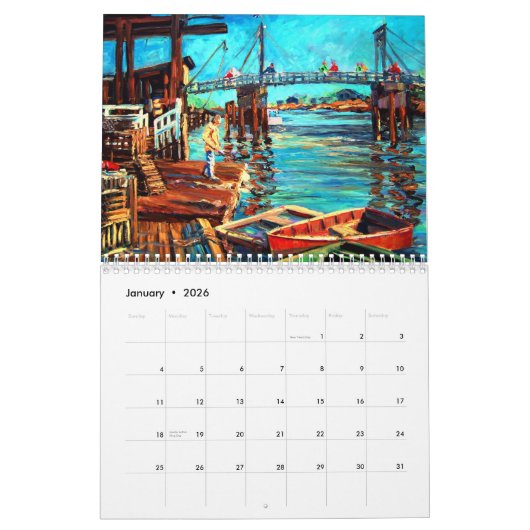 Perkins Cove, Ogunstop, Maine Wall Calender Kalender (Jan 2026)