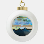 Perkins Cove Rowships Keramische Bal Ornament (Voorkant)