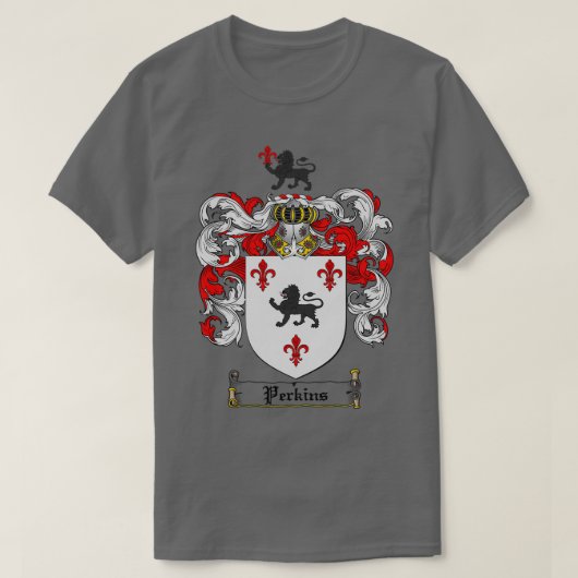 Perkins Family Crest Perkins Coat of Arms T-shirt (Design voorkant)