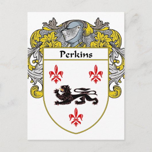 Perkins wapenschild/familiekust (bemand) briefkaart (Voorkant)