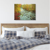 Perkiomen Creek in Autumn Green Lane Pennsylvania Canvas Afdruk (Insitu (Slaapkamer))