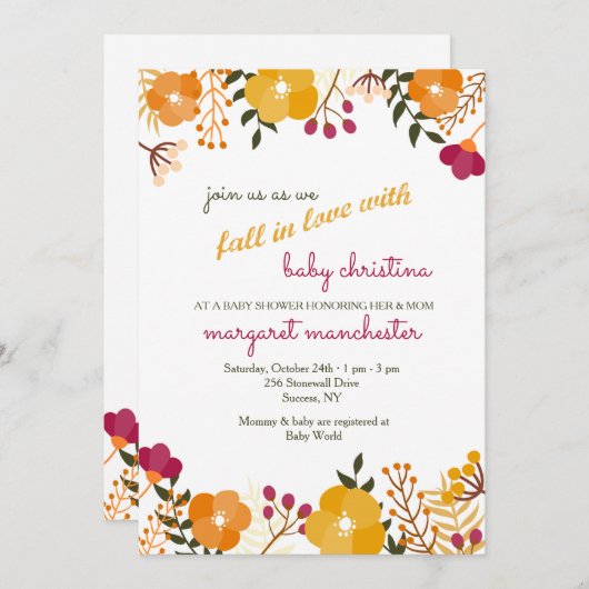 Perky Borders Invitation Kaart (Voorkant / Achterkant)