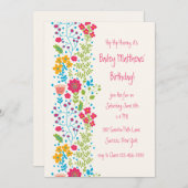 Perky Floral Border Uitnodiging (Voorkant / Achterkant)