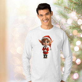 Perky Girl Christmas Elf Mannen T-shirt