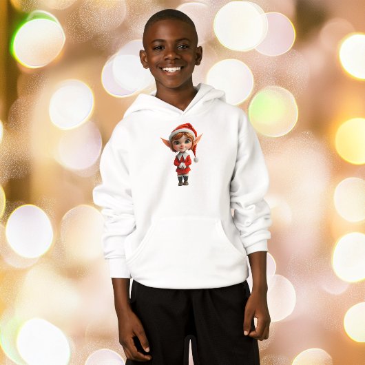 Perky Girl Kerst Elf Boy's Hoodie