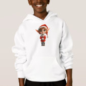 Perky Girl Kerst Elf Boy's Hoodie (Voorkant)