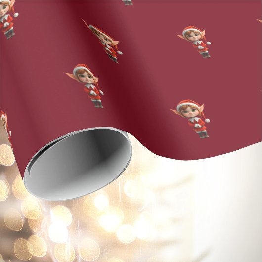 Perky Girl Kerst Elf inpakpapier