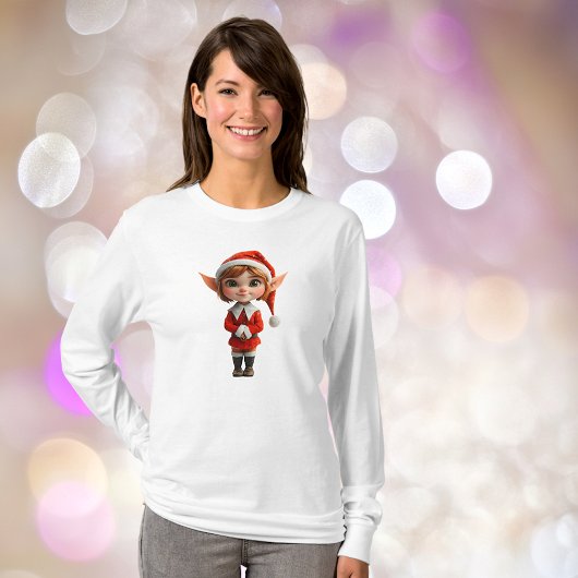Perky Girl Kerst Elf Vrouwen T-shirt